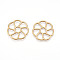 304 Stainless Steel Multi-Strand Links, Flower, Ion Plating(IP), Real 18K Gold Plated, 25x1.5mm, Hole: 6mm