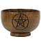 Pentagram Wooden Singing Bowls, for Altar Ceremony Ritual Use Decoration, Star, 90~100mm