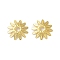 Rack Plating Brass Bead Caps, Long-Lasting Plated, Cadmium Free & Nickel Free & Lead Free, Flower, Real 18K Gold Plated, 11x1.5mm, Hole: 2mm