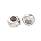 202 Stainless Steel Beads, with Rubber Inside, Slider Beads, Rondelle, Stainless Steel Color, 8x4mm, Hole: 2.5mm