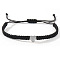 304 Stainless Steel Heart with Letter Bead Braided Bead Bracelets, Adjustable Nylon Cord Braided Bracelets for Couple Friendship, Platinum, Letter E
