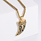Vintage Stainless Steel Viking Knife Shaped Pendant Punk Necklaces for Men, Golden