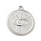 Non-Tarnish 304 Stainless Steel Pendants, Flat Round with Eye, Stainless Steel Color, 22x19x2mm, Hole: 1.8mm