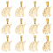 12Pcs 304 Stainless Steel Pendants, Laser Cut, Unicorn, Golden, 20x15x1mm, Hole: 5x3mm