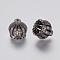Brass Micro Pave Cubic Zirconia Beads, Tassel Cap Bail, Crown, Hollow, Clear, Gunmetal, 11x11mm, Hole: 1mm