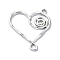 Rack Plating Alloy Pendants, Heart, Platinum, 31.5x27.5x2mm, Hole: 2mm