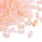 Gradient Color Transparent Acrylic Beads, with Golden Foil, Peanut, Pink, 5.5x11.5x6.5mm, Hole: 1.8mm, about: 40pcs/10g