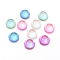 Transparent K9 Glass Cabochons, Flat Back, Half Round/Dome, Mixed Color, 12x6mm