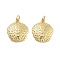 Brass Pendants, Cadmium Free & Lead Free, Shell Charms, with Jump Ring, Real 18K Gold Plated, 20x17x3.5mm, Hole: 3mm