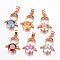 Brass Cubic Zirconia Pendant, Angel, Light Gold, Mixed Color, 20x14x5mm, Hole: 4x5mm