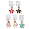 5Pcs 5 Colors PVC Mobile Dustproof Plugs, with Flower Alloy Enamel Charms, for USB Type C Port Cover, Mixed Color, 24.5mm, 1Pcs/color