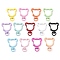 Spray Painted Eco-Friendly Alloy Swivel Snap Hook Clasps, Cadmium Free & Nickel Free & Lead Free, Bear, Mixed Color, 38x29.5x6.5mm