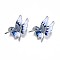 Bird Enamel Pin with Sapphire Rhinestone, 3D Animal Alloy Brooch for Backpack Clothes, Nickel Free & Lead Free, Platinum, Medium Blue, 40x41mm