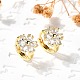 Серьги-кольца из латуни с цветком EJEW-S256-01C-G-1