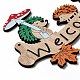 Большие подвески из дерева с односторонним принтом WOOD-I010-12E-3