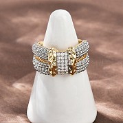Латунные микро проложить манжеты кольца кубического циркония RJEW-D326-06G