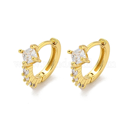 Серьги-кольца из латуни с микропаве из кубического циркония EJEW-C088-03A-G-1