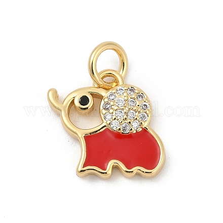 Латунные подвески с кубическим цирконием и эмалью KK-U062-37G-01-1