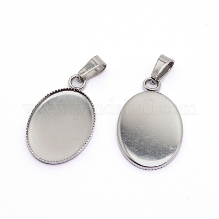 Подвеска-кабошон из нержавеющей стали STAS-WH0022-26P-1