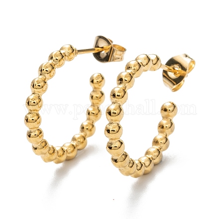 Серьги-полукольца из нержавеющей стали 304 EJEW-H100-11D-G-1