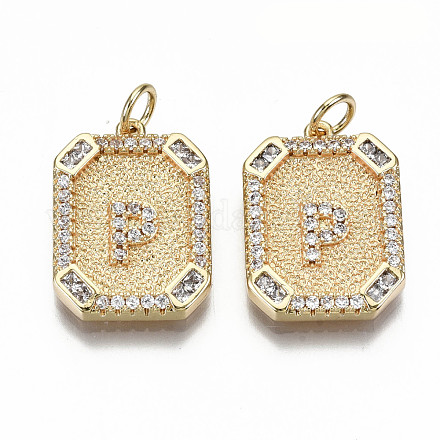 Латунные микропаве прозрачные подвески с фианитом KK-S356-234P-G-NF-1