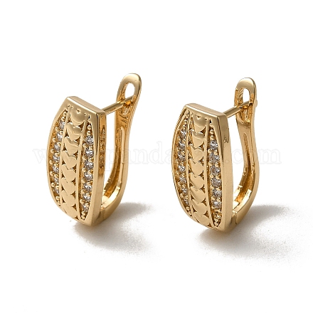 Серьги-кольца из латуни с микропаве из кубического циркония EJEW-L271-02KCG-01-1