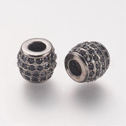 Латунные микро проложить кубического циркония бусы ZIRC-G094-01B-1