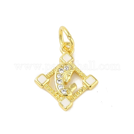 Латунные микропаве прозрачные подвески с фианитом KK-E111-46G-01-1