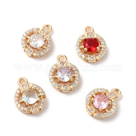 Латунные микро проложить кубического циркония подвески KK-C062-005G-1