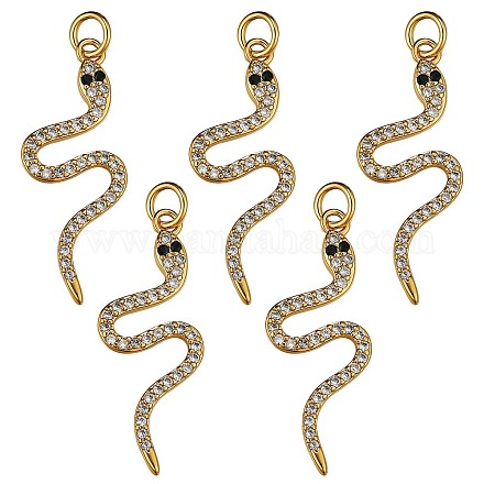 5шт латунные подвески из кубического циркония ZIRC-SZ0003-02-1