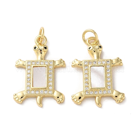Латунные микропаве прозрачные подвески с фианитом KK-B083-29B-G-1
