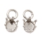 304 Stainless Steel Charms Rhinestone Claw Settings, Polished, Flat Round, Stainless Steel Color, Fit for 2mm Rhinestone, 6x3.5x3mm, Hole: 1.8mm