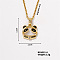 Brass Rhinestone Panda Pendant Necklaces for Women, Golden, 15.75 inch(400mm)