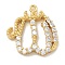 Rack Plating Brass Micro Pave Cubic Zirconia Pendants, Long-Lasting Plated, Lead Free & Cadmium Free Charms, Real 18K Gold Plated, 19x18x2.7mm, Hole: 1.5mm