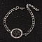 Tree of Life 304 Stainless Steel Link Bracelets, with Rhinestones and Lobster Claw Clasps, Stainless Steel Color, 6-7/8 inch(175mm), 4.5mm