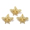 Brass with Cubic Zirconia Pendants, Long-Lasting Plated, Lead Free & Cadmium Free, Bee, Real 18K Gold Plated, 17.5x24x5.5mm, Hole: 3.2mm