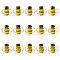 15Pcs Handmade Lampwork Beads, 3D Bees, Gold, 15.2~16x14.5~16.5x11.2mm, Hole: 1.2~1.4mm