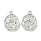 Alloy Pendants, Cadmium Free & Lead Free, Rack Plating, Platinum, Oval, 21x15.5x2.5mm, Hole: 2mm