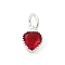 Brass Micro Pave Cubic Zirconia Pendants, Heart Charms, Rack Plating, Long-Lasting Plated, with Jump Ring, Dark Red, 9x7x3.5mm