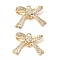 Brass Micro Pave Clear Cubic Zirconia Connector Charms, Cadmium Free & Nickel Free & Lead Free, Bowknot, Real 18K Gold Plated, 12.5x17.5x3.5mm, Hole: 1.2mm