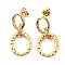 304 Stainless Steel Stud Earring Findings, Earring Setting for Rhinestone, Rings, Real 18K Gold Plated, 33.5x15.5mm, Pin: 0.7mm, Fit for 1mm