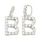 Brass Micro Pave Clear Cubic Zirconia Pendants, Letter, Letter.B, 19~22.5x10.5~20x2.5mm, Hole: 9.5x6mm