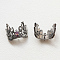 Brass Pave Medium Purple Cubic Zirconia Witch Headwear Head Pins, for Baroque Pearl Making, Gunmetal, 16x18mm