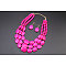 Bohemian Style Acrylic Faceted Rectangle Beaded Multilayer Necklaces & Dangle Earrings Sets, Magenta, 420mm