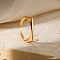 Alloy Adjustable Open Cuff Rings, Real 18K Gold Plated, Letter L, Inner Diameter: Adjustable