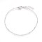 Tarnish Resistant 304 Stainless Steel Curb Chain Anklets, Stainless Steel Color, 9 inch(22.8cm), 1.4mm