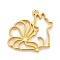 Alloy Open Back Bezel Pendants, For DIY UV Resin, Epoxy Resin, Pressed Flower Jewelry, Cadmium Free & Lead Free, Nine Tailed Fox, Golden, 35.5x36.5x3mm, Hole: 2.5mm