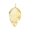 Iron Cabochons, Etched Metal Embellishments, Leaf, Golden, 66x34x4mm