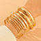 8Pcs Alloy Bangle Set for Women, Golden, Diameter: 70mm