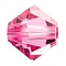 Preciosa® Crystal Beads, Czech Crystal, Bicone(451 69 302 Rondelle), 70010 Rose, 5mm, Hole: 1mm